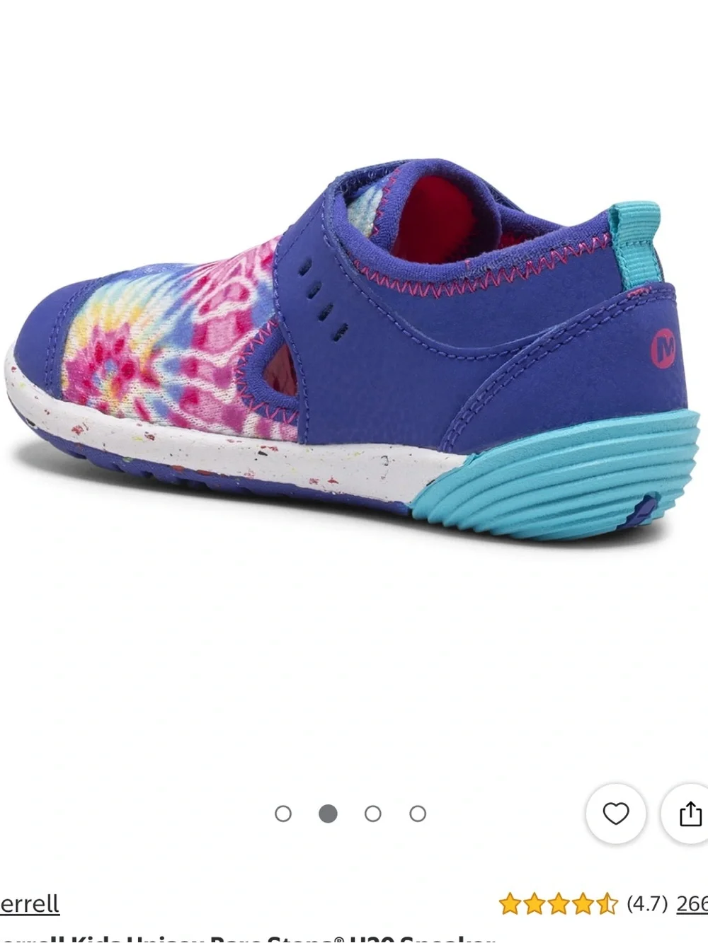 Merrell Bare Steps H20 Girls Pink Purple Tie-Dyed Toddler Water Shoes sz 8 NWT